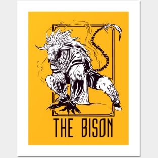 THE BISON (WHITE BG) Posters and Art